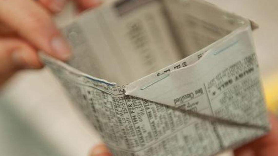 
Master gardener Gail Pothour, whose expertise includes starting seeds, says you can make starting pots out of newspaper. 
