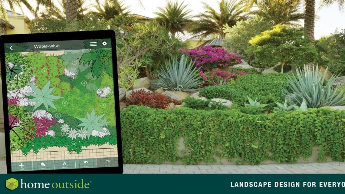 A good garden plan helps you realize the potential of your site. The stone wall and raised garden bed here, designed using the Home Outside garden app, are shown in plan view and installed in the garden.