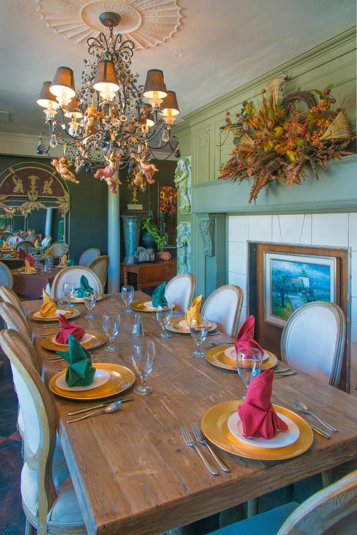 As shown in this 2016 photo, guests at Vivilore can be seated in several locations around the main floor, always surrounded by antiques and art.