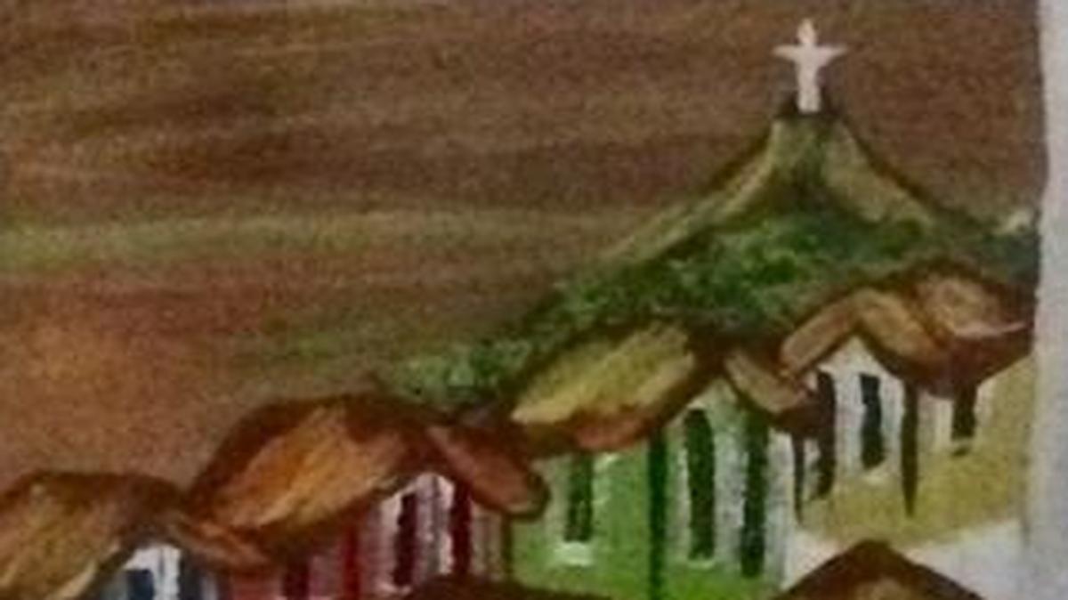 This hand-painted picture of a favela with Christ the Redeemer looming in the background was purchased in Rio de Janeiro from an artist on Copacabana beach.