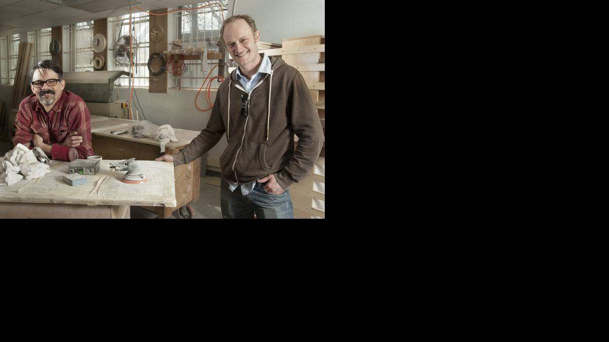 
E.J. Holland (left) and Ryan Comment were buddies in high school. Their philosophy, “You’re only as good as the mistakes you can fix” drives them to find innovative solutions in craftsmanship for even rare projects like dog kennels and a giant snake terrarium. 

