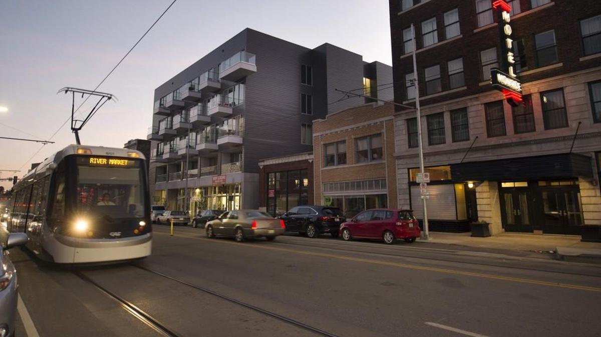 Apartments on Main Street are more in demand with the new streetcar and the influence of more restaurants and entertainment for people to take advantage of while in the Crossroads area.