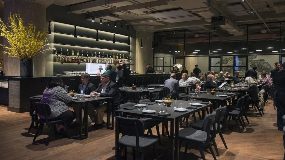 The dining room at Corvino Supper Club & Tasting Room, 1830 Walnut Ave.