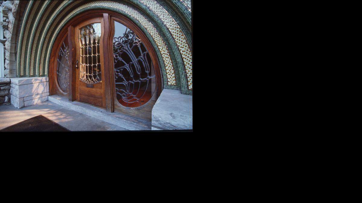 
The art nouveau front door to Mineral Hall.
