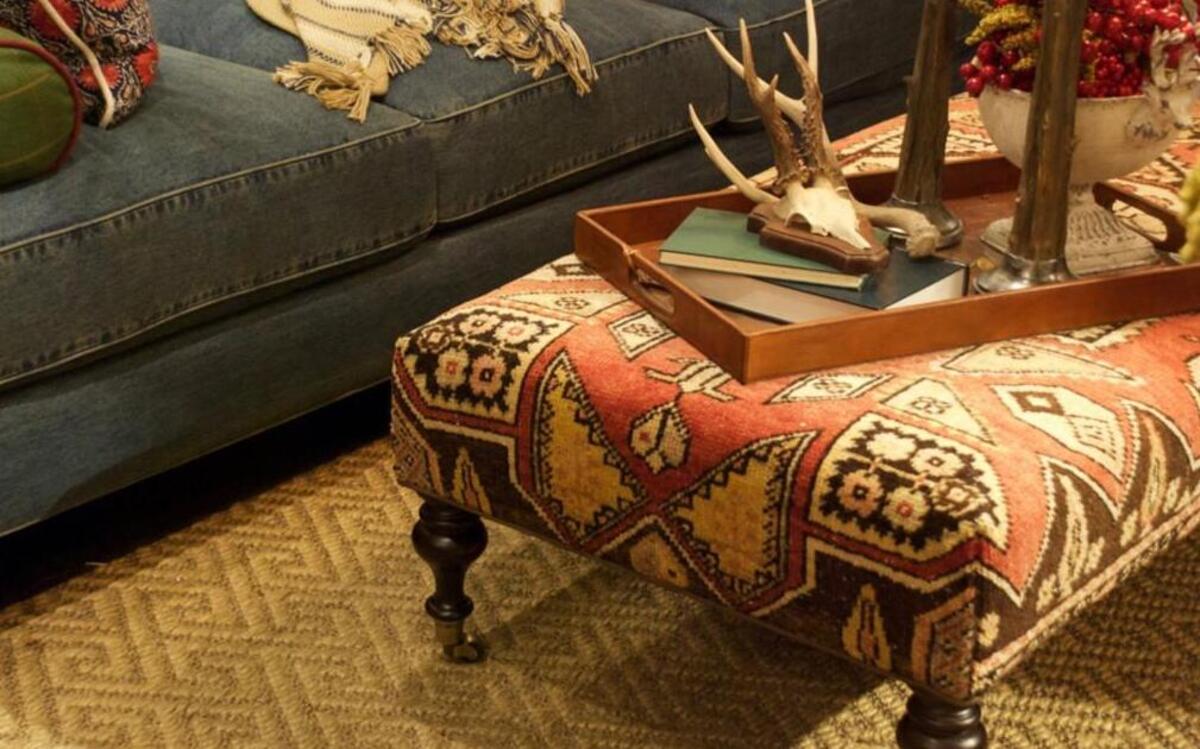 You can find ottomans made from just about any material, from seagrass to hides, wood to metal. Because they are small, you can cover them with a splashy fabric you might avoid on a larger, costlier piece of furniture.