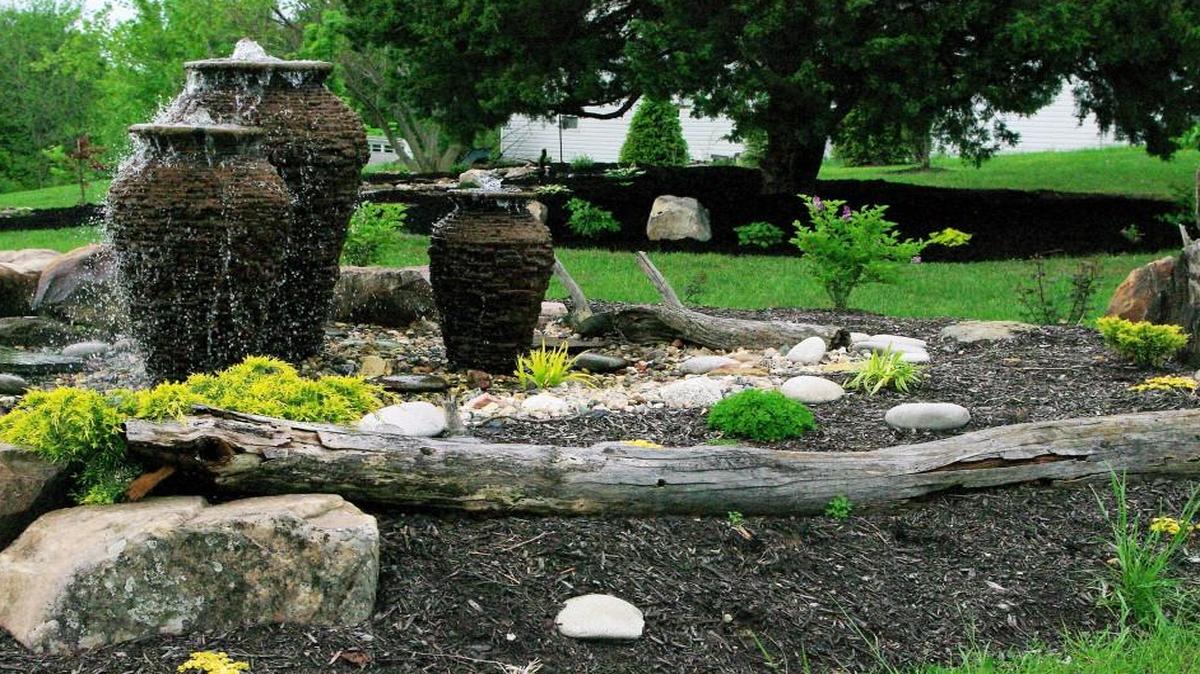 Fountains are a good option for people who are just looking for the sight and sound of water and don’t want a pond.