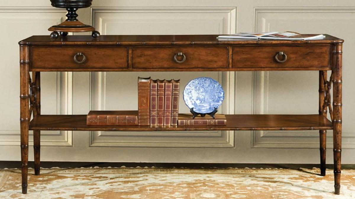 Wood pieces add much-needed weight and structure to a roomscape.