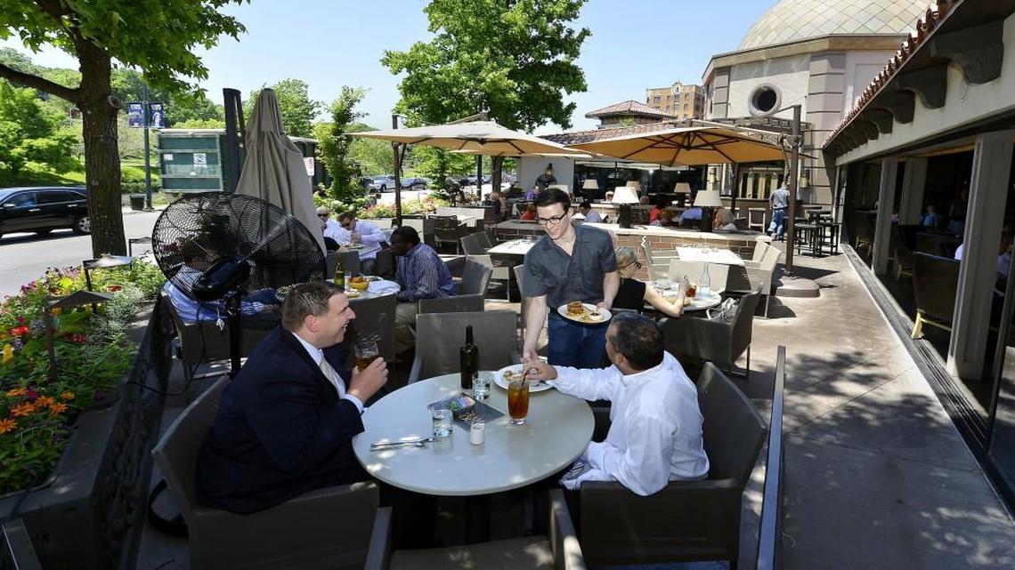 Gram & Dun boasts a scenic patio overlooking Ward Parkway.