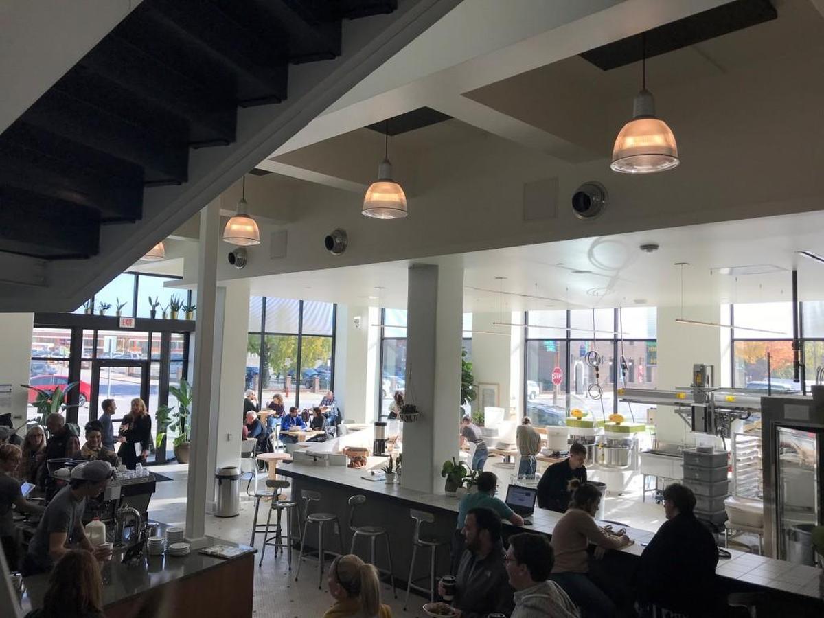 Messenger Coffee Co. + Ibis Bakery is a three-story tribute to bread and coffee.