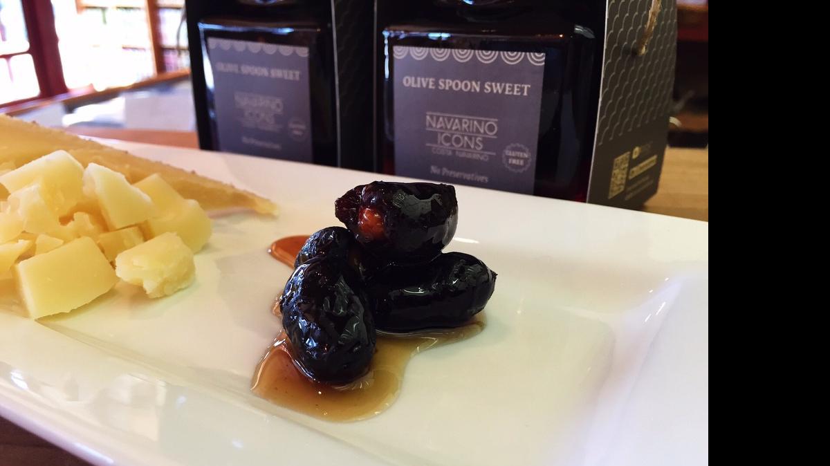 
Olives stuffed with almonds and cooked in honey, sugar and spices — a great accompaniment to Ragusano cheese.
