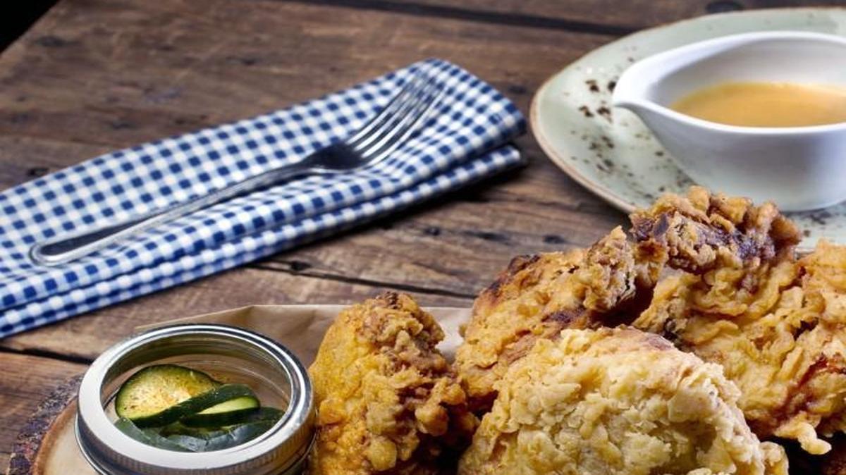 Fried chicken by chef Colby Garrelts at Rye restaurant in Leawood.