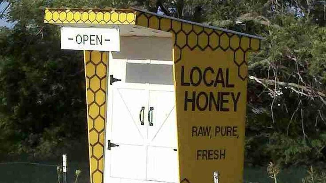 Two Guys and A Hive sells honey out of this stand in Greenwood, Mo.