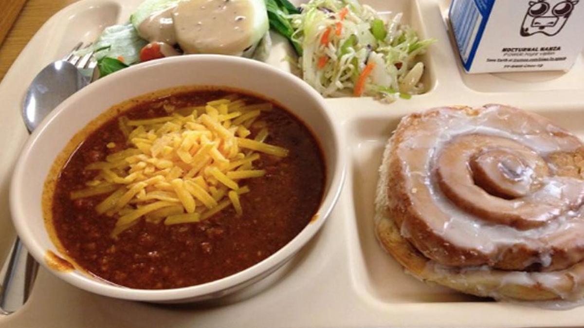 Are Kansans the only ones who eat cinnamon rolls with chili, as shown here in a tweet from last year?