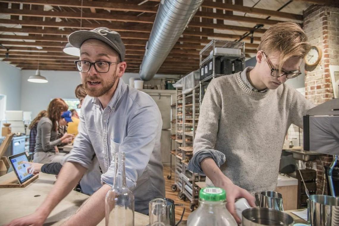 Taylor Petrehn, left, and brother Reagan co-own 1900 Barker, a bakery and coffee shop in Lawrence. Taylor Petrehn is a semifinalist in the James Beard Foundation Restaurant and Chef awards for the second year in a row.