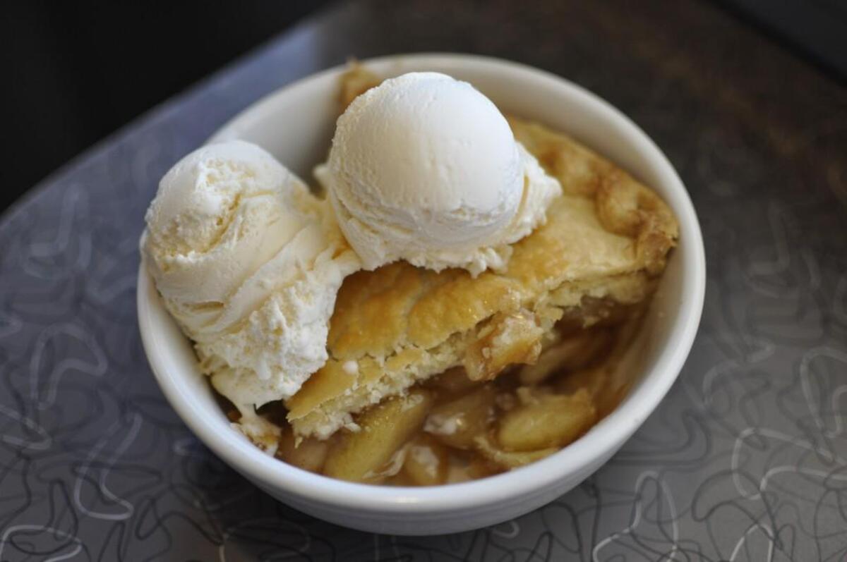 Town Topic’s apple pie a la mode costs $4.25.