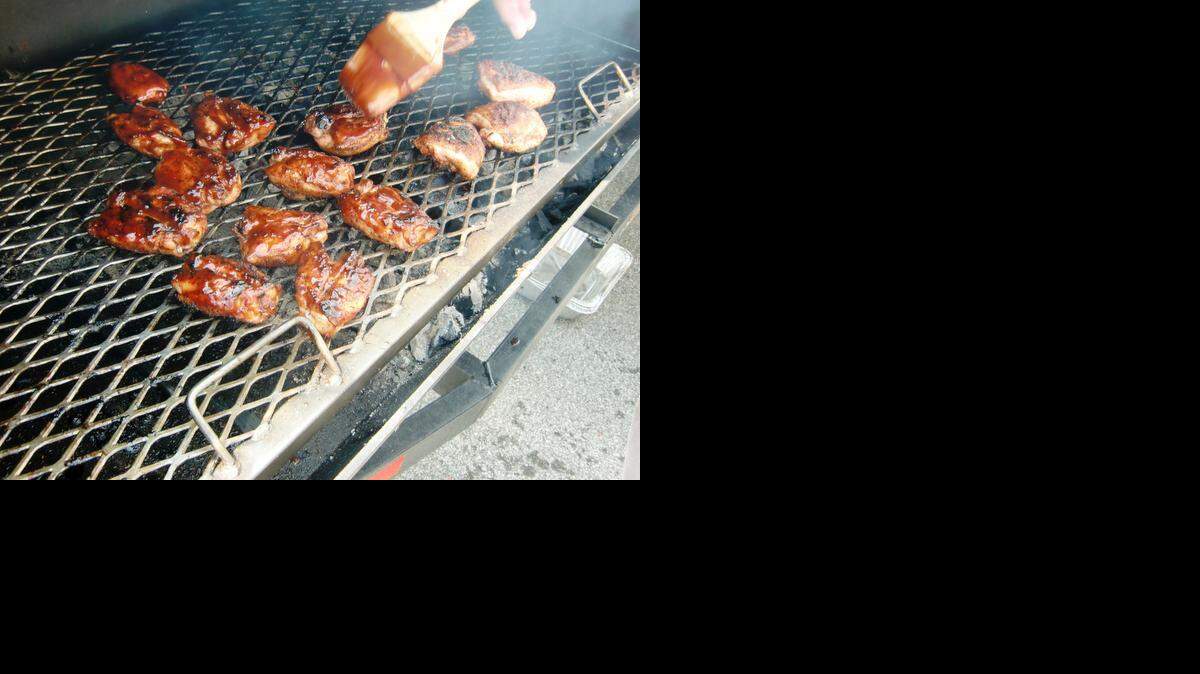 
Competition-style Yardbird Thighs. 

