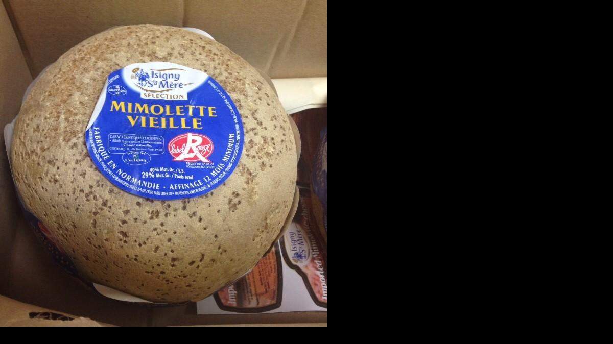 
Our first box of Mimolette after being banned for over a year. 
