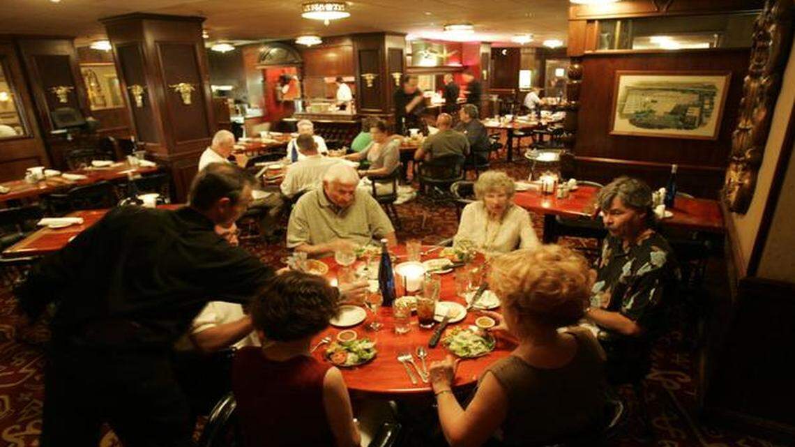 Dinner at the Golden Ox in 2007