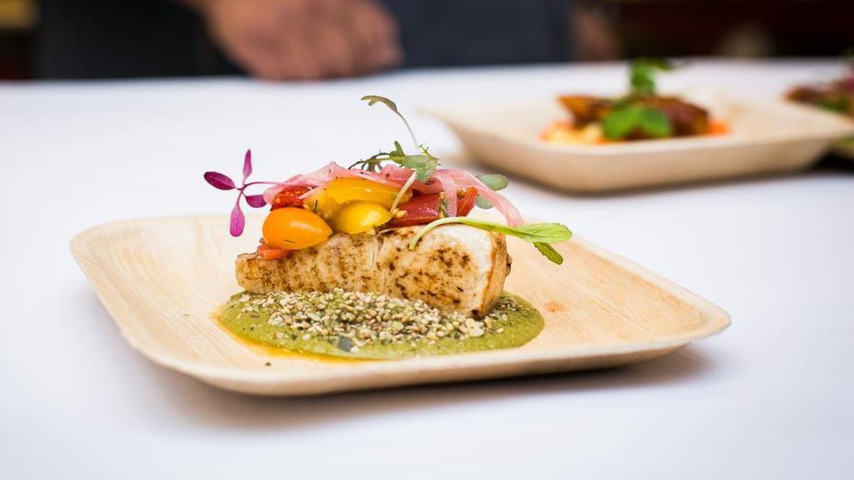 
Mahi mahi with mole verde was on the “modern Mexican” menu for KC’s first Dinner Lab event.
