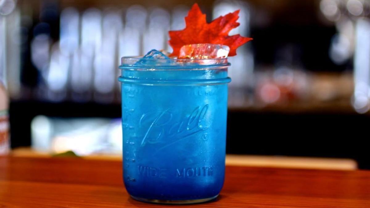 Thou Mayest Coffee Roasters has a new vodka cocktail called the Blue October. The $10 drink is garnished with a silk maple leaf.