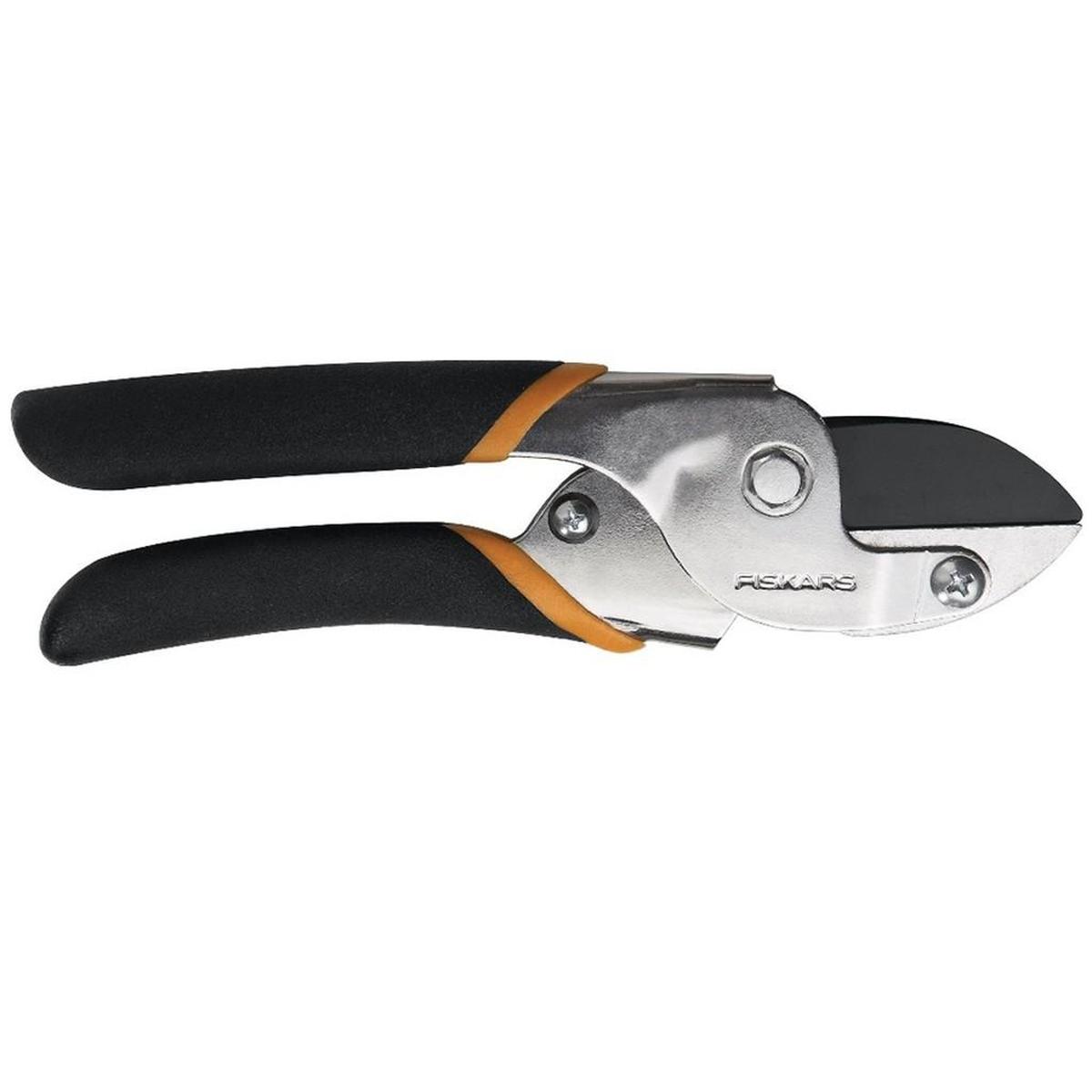 Anvil pruners work when a blade is squeezed onto a fixed flat surface.