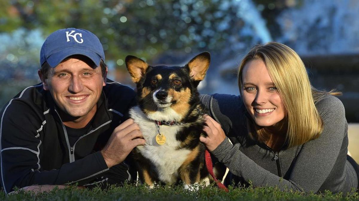 
Joe Onofrio and Katie Casten, the Royals fans who were going to get a puppy if the team won the 2014 Wild Card Game, have a 5-year-old corgi named Lucy and are now engaged.
