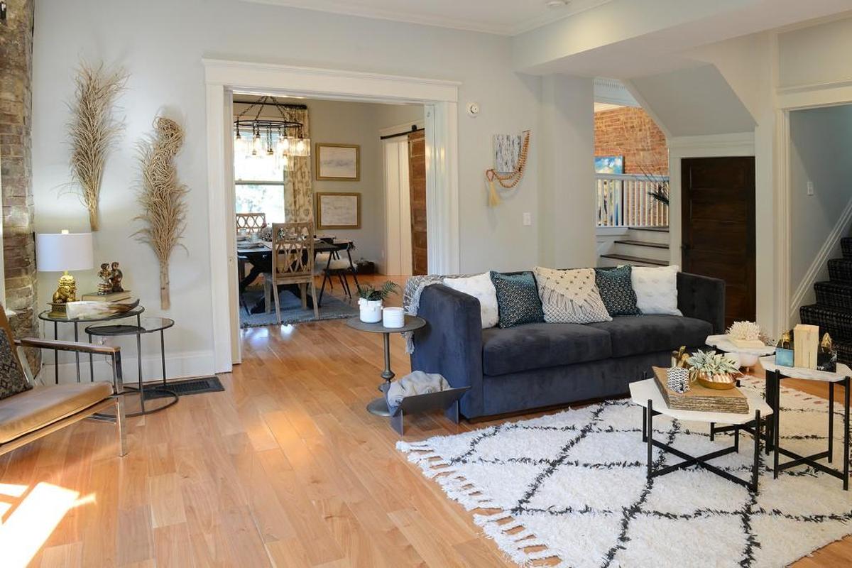 The living room is now light and airy.