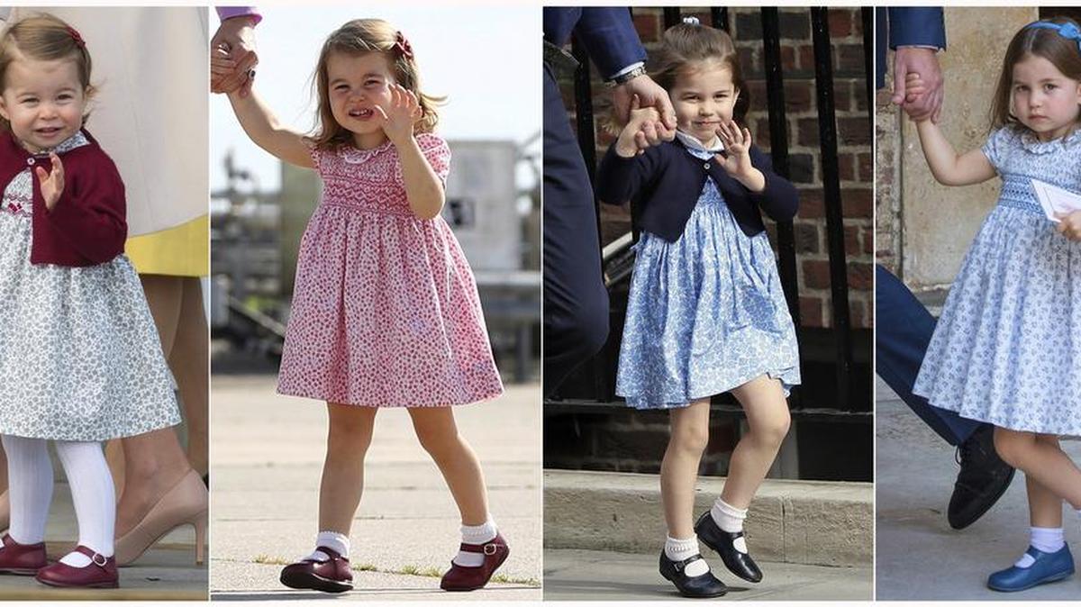 Britain’s Princess Charlotte has become quite the fashion influencer. Here she is in British Columbia in 2016 (from left), in Germany in 2017 and in London in April and July 2018.