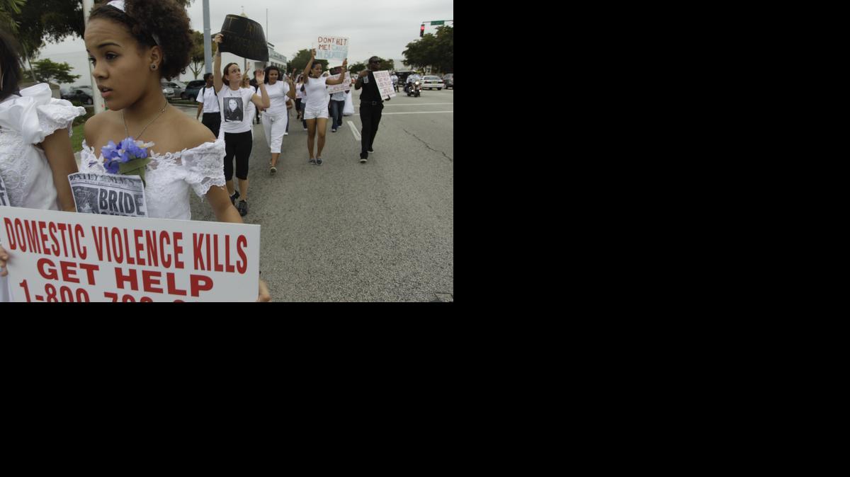 
More than 300 people participate in Barry University’s first ever College Brides Walk, with many walking 7.5 miles in bridal gowns to bring awareness of domestic and dating violence. 
