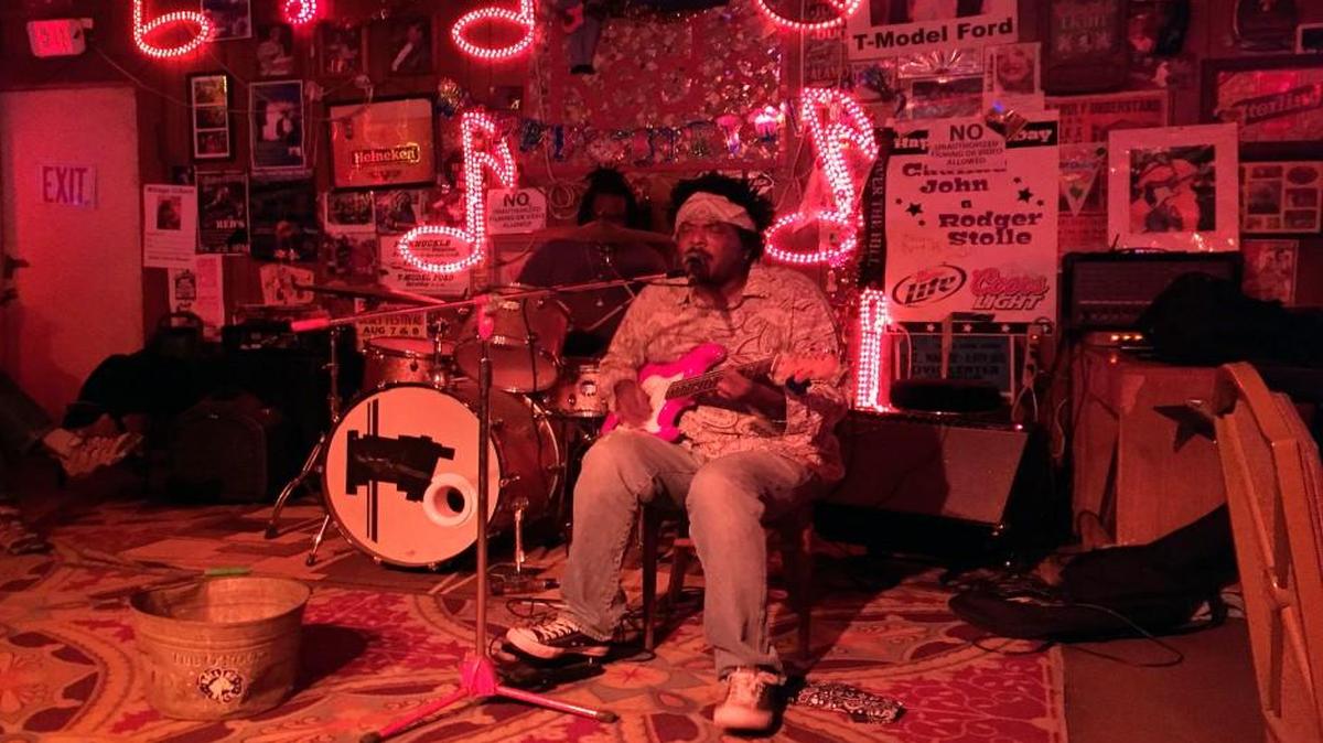Guitarist Lucious Spiller performing at Red’s, one of several clubs in Clarksdale, Miss., hosting live music.