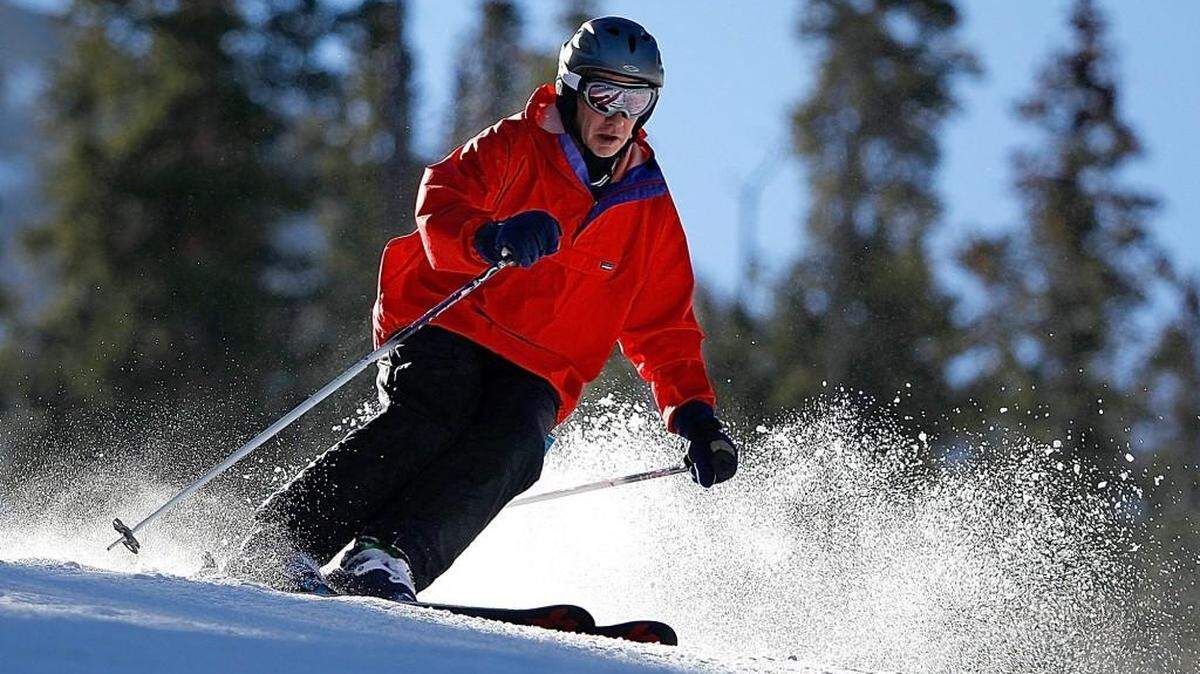 A skier hits the slopes at Colorado’s Arapahoe Basin Ski Area, which this season will feature a new stage and music venue on the steps of a newly remodeled guest services center.