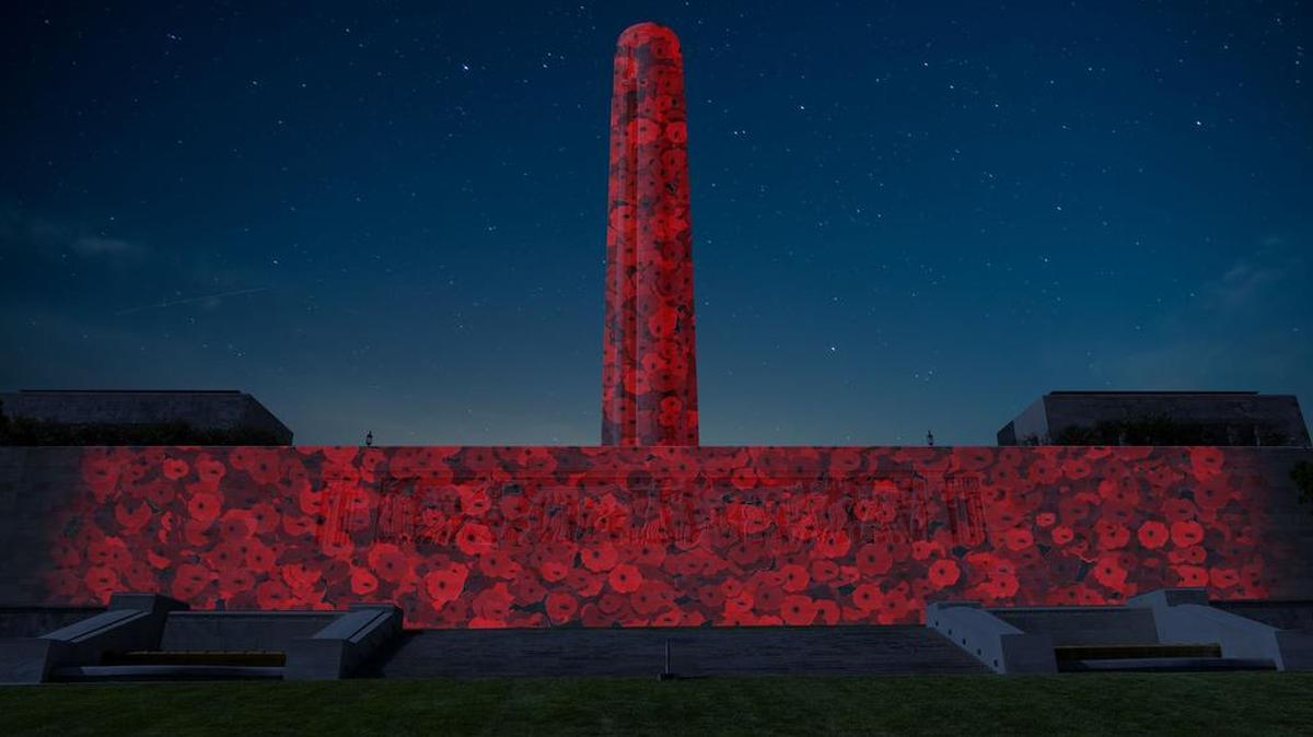 A projection of giant poppies on the north facade of the Liberty Memorial, by DWP Live, will mark the centennial of the Armistice that ended World War I.
