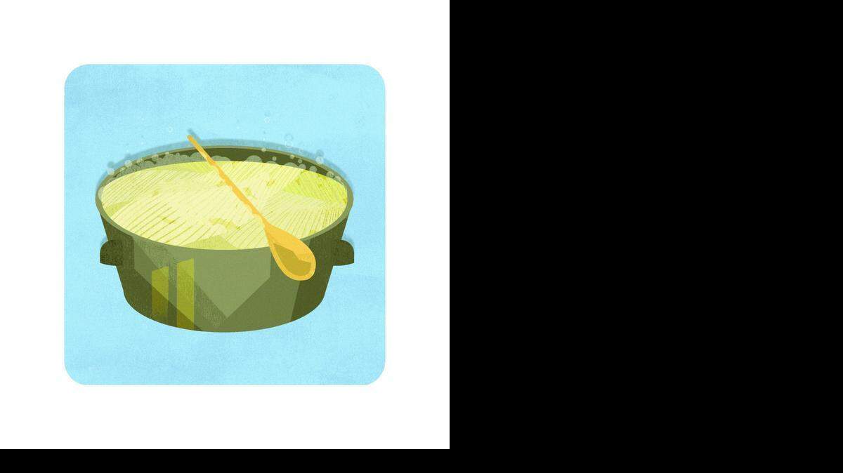 
A wooden spoon keeps pasta water from boiling over.
