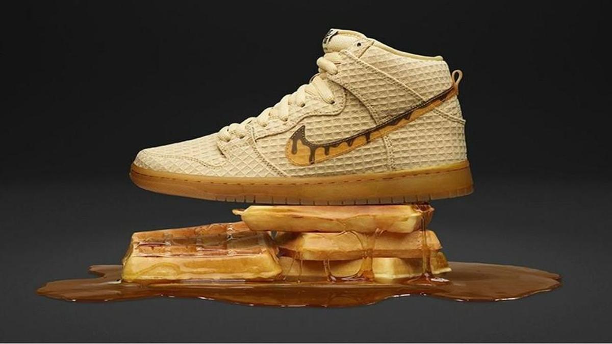 The Nike “Waffle” resembles a waffle, with a swoosh that looks like it’s dripping in syrup.