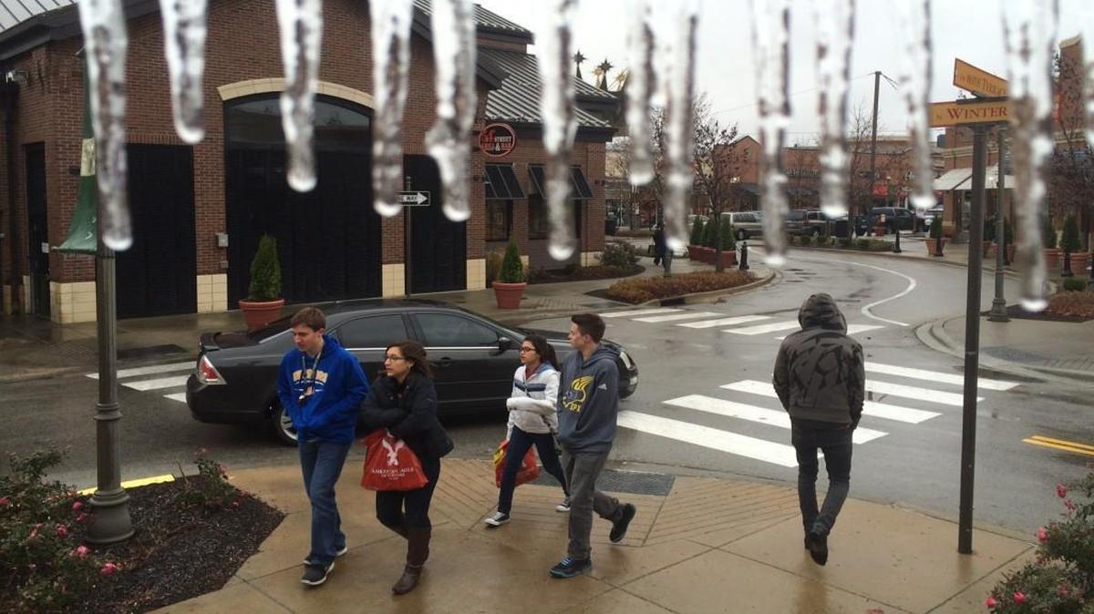 Black Friday shoppers at the Zona Rosa shopping center braved the cold Friday as they looked for bargains.