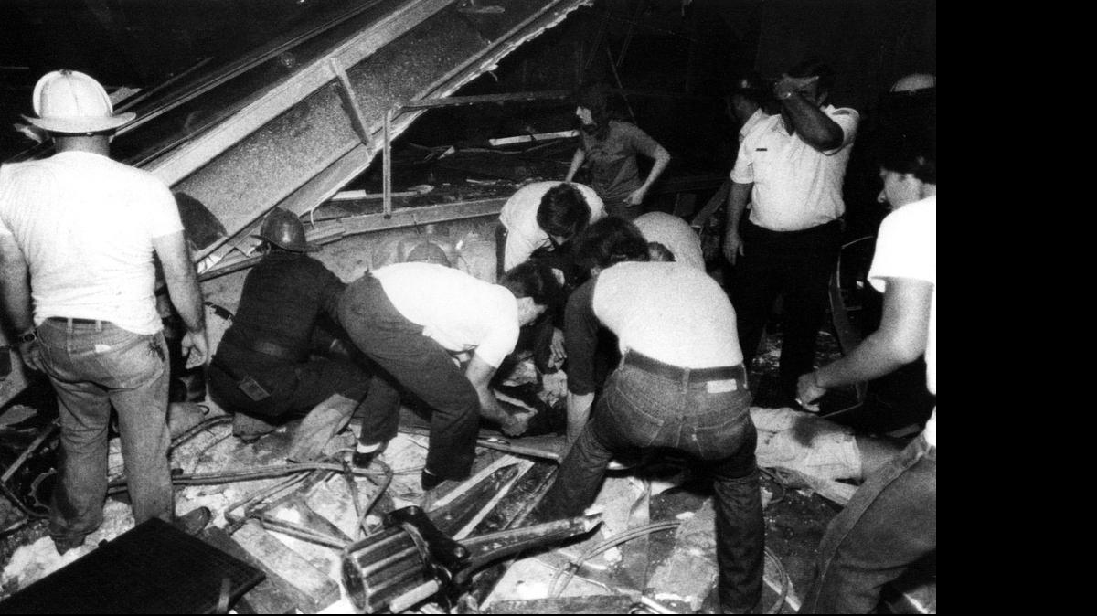 Rescuers spent all night removing wreckage to save victims at the Hyatt.