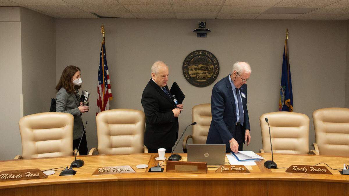 The Kansas State Board of Education during a 2022 meeting.
