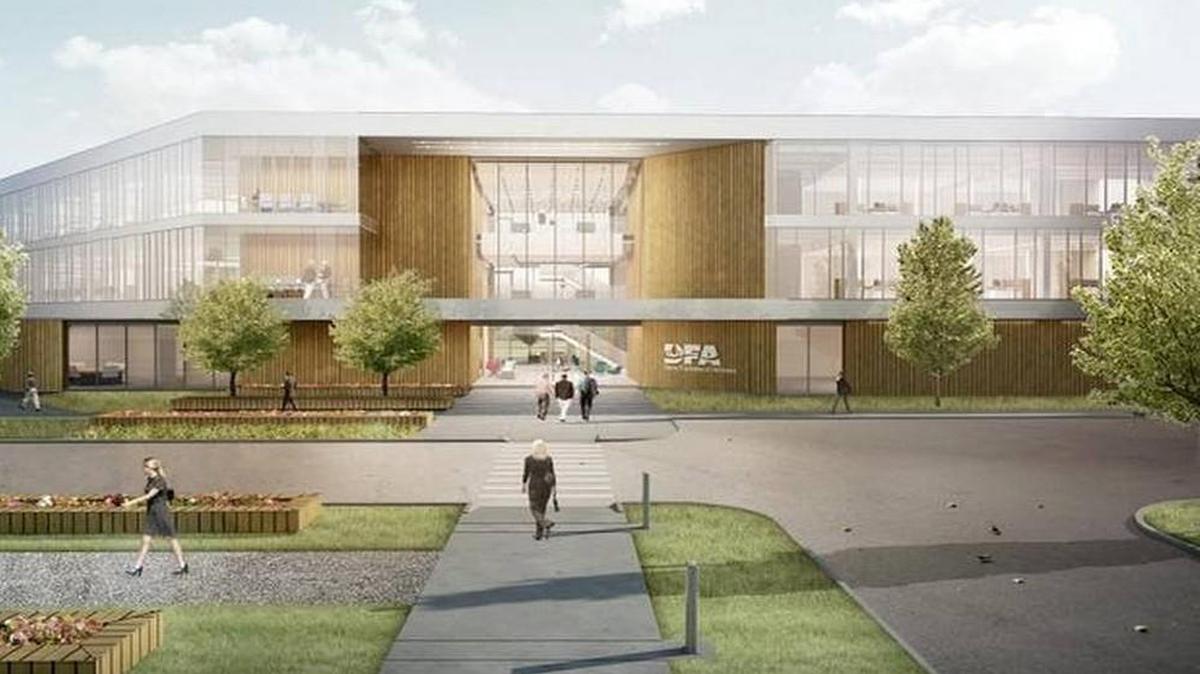 This 2015 architectural rendering showed a possible new headquarters plan for the Dairy Farmers of America Inc., a vision that led to multimillion dollars in public incentives.