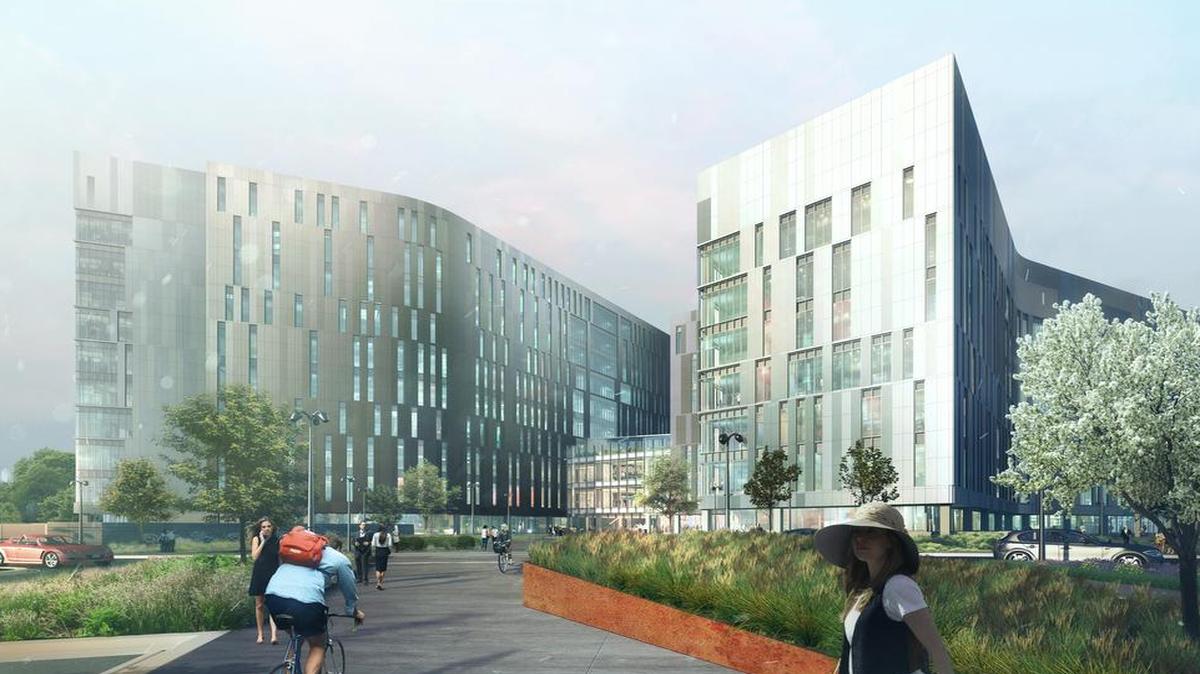 
The first two towers to be completed on Cerner Corp.’s south Kansas City campus will look like this, according to Gould Evans Architects..
