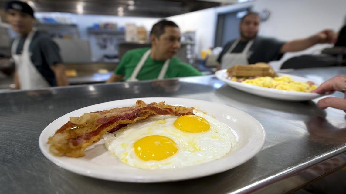
Eggs are a popular item on the menu of Roxanne’s Cafe at 6420 N.W. Crooked Road in Parkville. But egg prices for Roxanne’s Cafe have escalated enormously in the past month. On May 5, owner Roxanne Gray paid $17.55 per 15 dozen eggs. This week, she paid $42.85.
