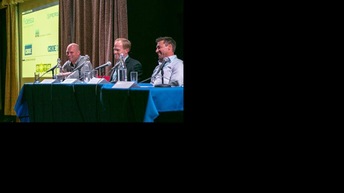 
Jon McGraw (from left), his partner Russ Rausch and Scott Podsednik, a former White Sox and Royals player, who Vision Pursue has as an adviser, addressed a conference in Chicago last month.
