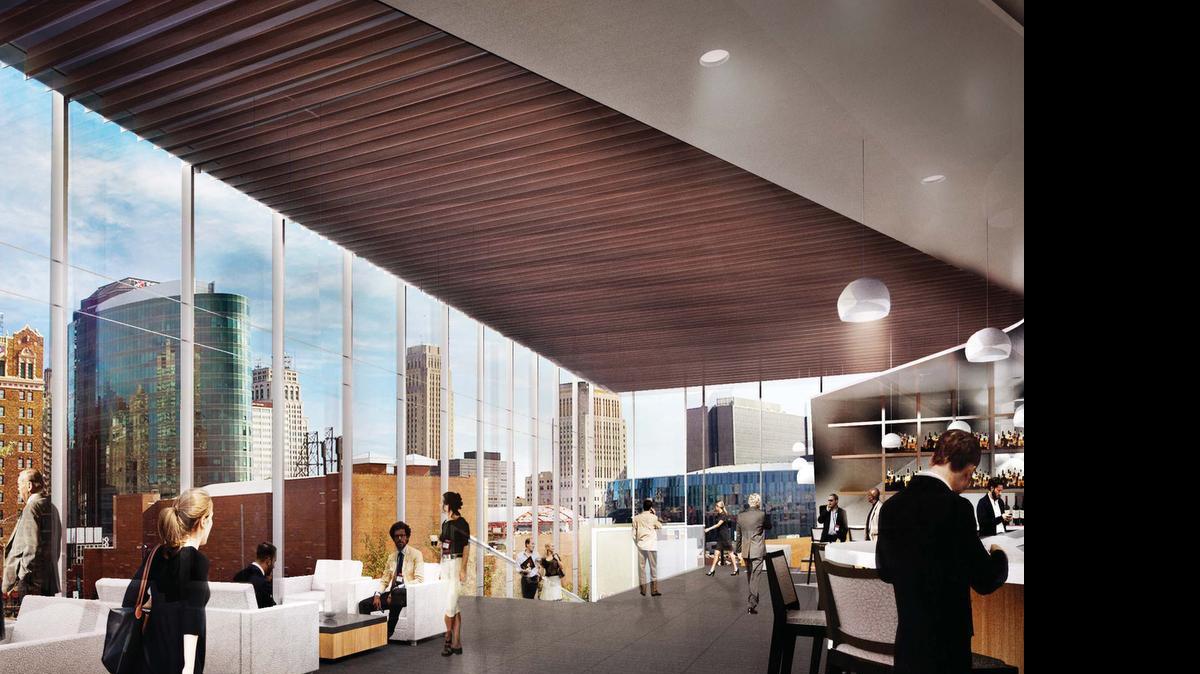 
City officials announced plans to build a new Hyatt Hotel (seen here in artist rendering) at 16th and Wyandotte Streets, across from the Grand Ballroom at the Kansas City Convention Center. The hotel will occupy the lots from Truman Road to 16th Street, from Wyandotte east to Baltimore.
