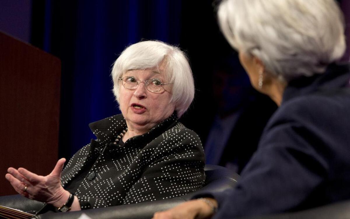 
Federal Reserve chair Janet Yellen (left) answered a question Wednesday from International Monetary Fund managing director Christine Lagarde at the Institute for New Economic Thinking Conference on Finance and Society in Washington.
