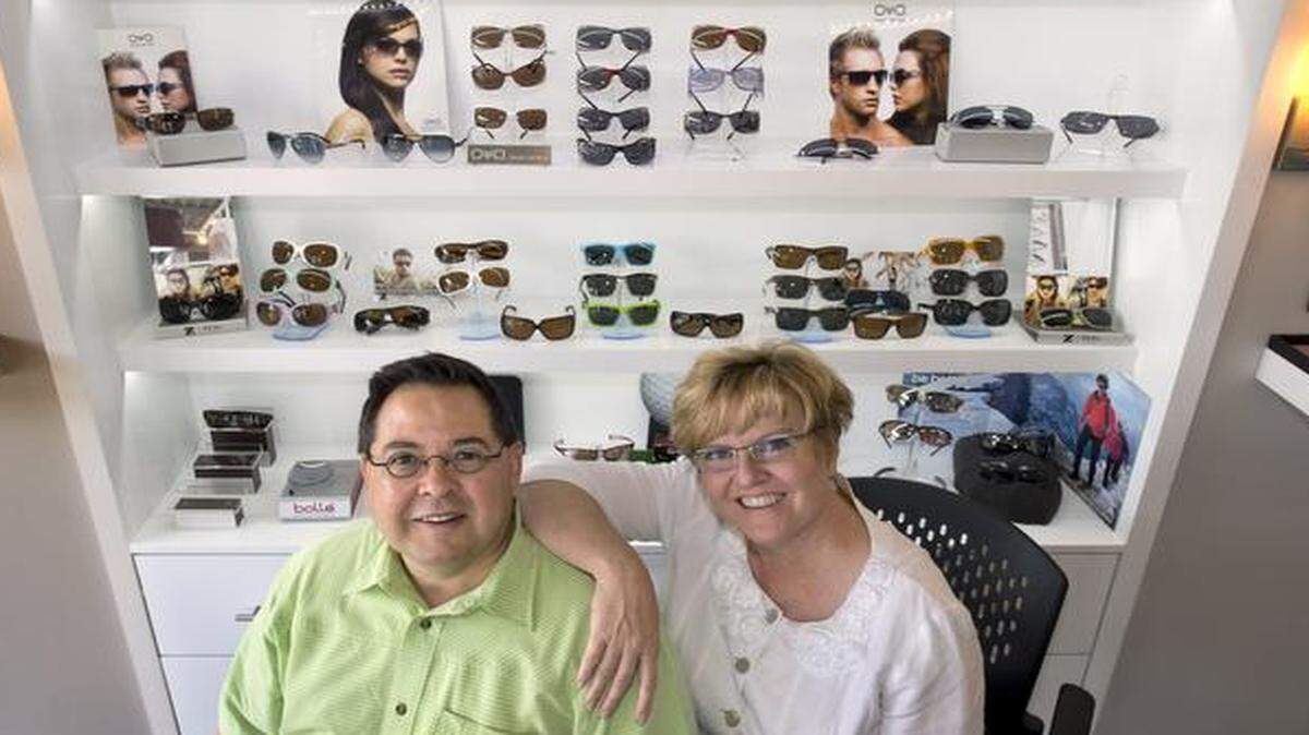 
Rand and Janeel Smith offer an extensive collection of prescription sport performance sunglasses at eyeSmith, 8502 N. Green Hills Road. Rand started the business after retiring from a 35-year career in the optical industry.
