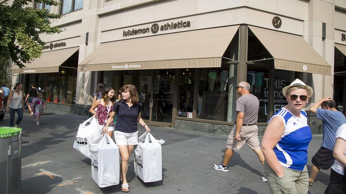 Shoppers walked past a Lululemon Athletica store in New York.