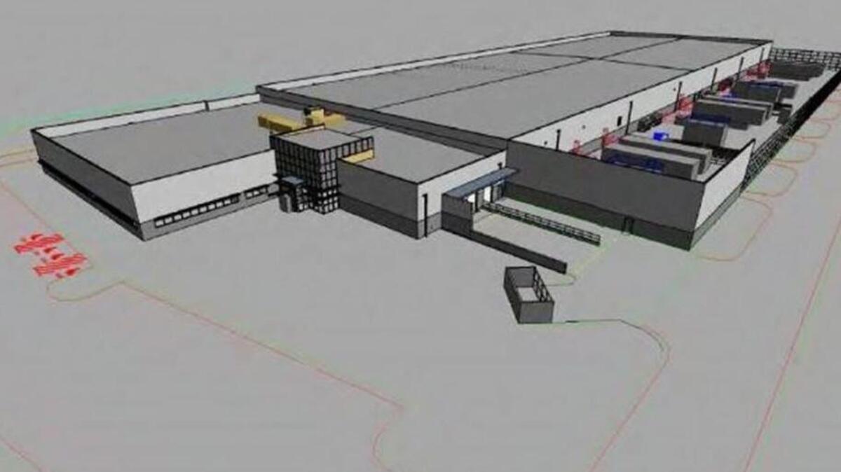 A rendering of the Iron Mountain data center building in Manassas,Va.