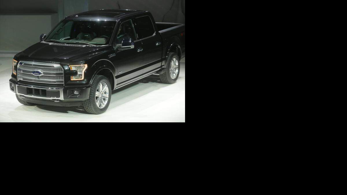 
The 2015 Ford F-150 is displayed during the 2014 North American International Auto Show in Detroit, on Monday, Jan. 13, 2014. 
