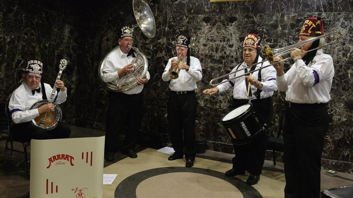 
A band helped celebrate the announcement Thursday of Shriners International selecting Kansas City for its 2020 national convention. VisitKC and Shriners International made the announcement Thursday at Municipal Auditorium.
