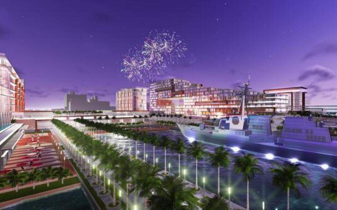 
A 48-acre entertainment and leisure district between downtown Jacksonville, Fla., and the NFL Jaguars’ stadium would have restaurants, retail, a hotel, residential units, offices, a marina and other public spaces. 
