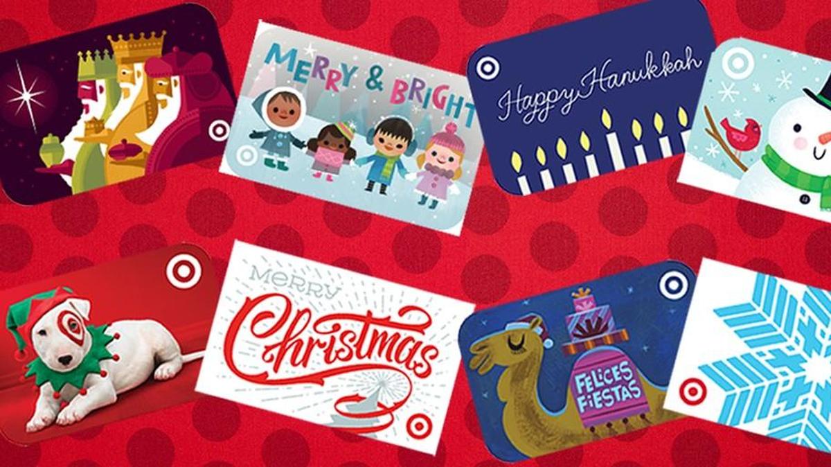 A sampling of Target holiday gift cards through the years